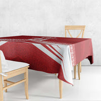 Custom Pacific Rugby Spirit Tablecloth Tonga Ngatu Pride Red Edition - Polynesian Pride
