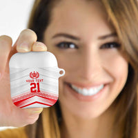 Custom Pacific Rugby Spirit AirPods Case Tonga Ngatu Pride White Edition LT9 - Polynesian Pride