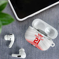 Custom Pacific Rugby Spirit AirPods Case Tonga Ngatu Pride White Edition LT9 - Polynesian Pride