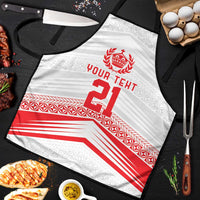 Custom Pacific Rugby Spirit Apron Tonga Ngatu Pride White Edition - Polynesian Pride