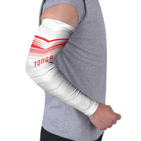 Custom Pacific Rugby Spirit Arm Sleeves Tonga Ngatu Pride White Edition - Polynesian Pride
