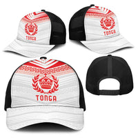 Pacific Rugby Spirit Baseball Net Cap Tonga Ngatu Pride White Edition LT9 - Polynesian Pride