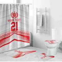 Custom Pacific Rugby Spirit Bathroom Set Tonga Ngatu Pride White Edition - Polynesian Pride