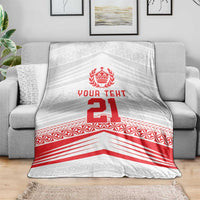 Custom Pacific Rugby Spirit Blanket Tonga Ngatu Pride White Edition LT9 - Polynesian Pride