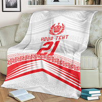 Custom Pacific Rugby Spirit Blanket Tonga Ngatu Pride White Edition LT9 - Polynesian Pride