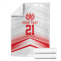 Custom Pacific Rugby Spirit Blanket Tonga Ngatu Pride White Edition LT9 - Polynesian Pride