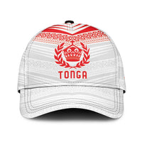 Custom Pacific Rugby Spirit Classic Cap Tonga Ngatu Pride White Edition - Polynesian Pride