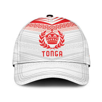 Custom Pacific Rugby Spirit Classic Cap Tonga Ngatu Pride White Edition LT9 Universal Fit White - Polynesian Pride