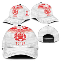Custom Pacific Rugby Spirit Classic Cap Tonga Ngatu Pride White Edition LT9 - Polynesian Pride