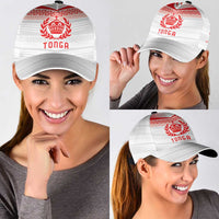 Custom Pacific Rugby Spirit Classic Cap Tonga Ngatu Pride White Edition LT9 - Polynesian Pride