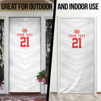 Custom Pacific Rugby Spirit Door Cover Tonga Ngatu Pride White Edition - Polynesian Pride