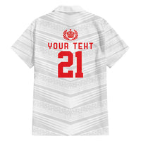 Custom Pacific Rugby Spirit Family Matching Tank Maxi Dress and Hawaiian Shirt Tonga Ngatu Pride White Edition - Polynesian Pride