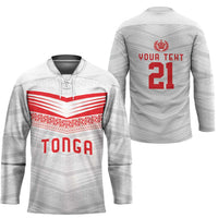 Custom Pacific Rugby Spirit Hockey Jersey Tonga Ngatu Pride White Edition LT9 - Polynesian Pride