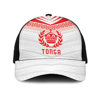 Pacific Rugby Spirit Mesh Trucker Cap Tonga Ngatu Pride White Edition LT9 One Size Black White - Polynesian Pride