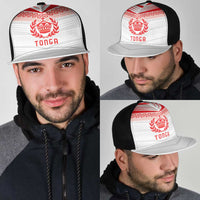 Pacific Rugby Spirit Mesh Trucker Cap Tonga Ngatu Pride White Edition LT9 - Polynesian Pride