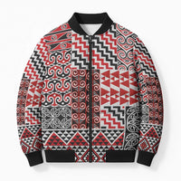 Aotearoa Kowhaiwhai Taniko Patchwork Motifs Bomber Puffer Jacket - Polynesian Pride