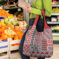 Aotearoa Kowhaiwhai Taniko Patchwork Motifs Grocery Bag LT9 - Polynesian Pride