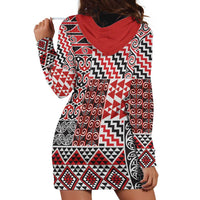 Aotearoa Kowhaiwhai Taniko Patchwork Motifs Hoodie Dress LT9 - Polynesian Pride