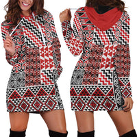 Aotearoa Kowhaiwhai Taniko Patchwork Motifs Hoodie Dress LT9 - Polynesian Pride