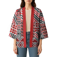 Aotearoa Kowhaiwhai Taniko Patchwork Motifs Kimono - Polynesian Pride