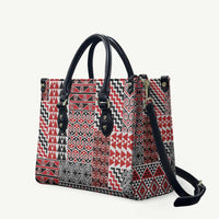 Aotearoa Kowhaiwhai Taniko Patchwork Motifs Leather Bag - Polynesian Pride