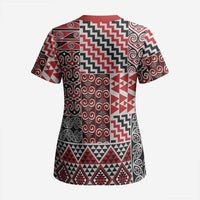 Aotearoa Kowhaiwhai Taniko Patchwork Motifs Scrub Top - Polynesian Pride