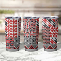 Aotearoa Kowhaiwhai Taniko Patchwork Motifs Tumbler Cup LT9 - Polynesian Pride