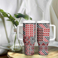 Aotearoa Kowhaiwhai Taniko Patchwork Motifs Tumbler With Handle LT9 - Polynesian Pride