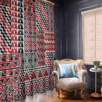 Aotearoa Kowhaiwhai Taniko Patchwork Motifs Window Curtain LT9 - Polynesian Pride