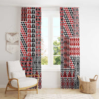 Aotearoa Kowhaiwhai Taniko Patchwork Motifs Window Curtain LT9 - Polynesian Pride