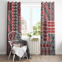 Aotearoa Kowhaiwhai Taniko Patchwork Motifs Window Curtain LT9 - Polynesian Pride