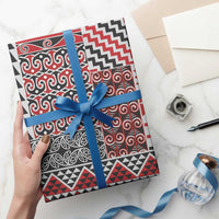 Aotearoa Kowhaiwhai Taniko Patchwork Motifs Wrapping Paper LT9 - Polynesian Pride