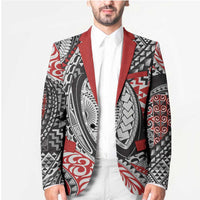 Aotearoa Maori Rugby Tribal Tattoo Blazer Kowhaiwhai Taniko Patchwork Motifs - Polynesian Pride