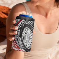 Aotearoa Maori Rugby Tribal Tattoo 4 in 1 Can Cooler Tumbler Kowhaiwhai Taniko Patchwork Motifs