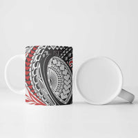 Aotearoa Maori Rugby Tribal Tattoo Ceramic Mug Kowhaiwhai Taniko Patchwork Motifs - Polynesian Pride