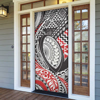 Aotearoa Maori Rugby Tribal Tattoo Door Cover Kowhaiwhai Taniko Patchwork Motifs - Polynesian Pride