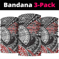 Aotearoa Maori Rugby Tribal Tattoo Neck Gaiter Kowhaiwhai Taniko Patchwork Motifs - Polynesian Pride