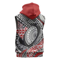 Aotearoa Maori Rugby Tribal Tattoo Sleeveless Hoodie Kowhaiwhai Taniko Patchwork Motifs - Polynesian Pride