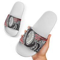 Aotearoa Maori Rugby Tribal Tattoo Slide Sandals Kowhaiwhai Taniko Patchwork Motifs - Polynesian Pride