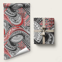 Aotearoa Maori Rugby Tribal Tattoo Wrapping Paper Kowhaiwhai Taniko Patchwork Motifs - Polynesian Pride