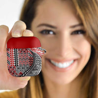 Aotearoa Maori Tribal Tattoo AirPods Case Kowhaiwhai Taniko Patchwork Motifs LT9 Red - Polynesian Pride