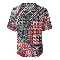 Aotearoa Maori Tribal Tattoo Baseball Jersey Kowhaiwhai Taniko Patchwork Motifs