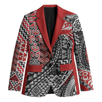 Aotearoa Maori Tribal Tattoo Blazer Kowhaiwhai Taniko Patchwork Motifs - Polynesian Pride