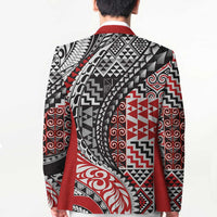 Aotearoa Maori Tribal Tattoo Blazer Kowhaiwhai Taniko Patchwork Motifs - Polynesian Pride