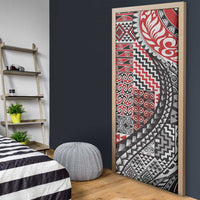 Aotearoa Maori Tribal Tattoo Door Cover Kowhaiwhai Taniko Patchwork Motifs - Polynesian Pride