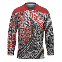 Aotearoa Maori Tribal Tattoo Hockey Jersey Kowhaiwhai Taniko Patchwork Motifs - Polynesian Pride