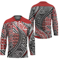 Aotearoa Maori Tribal Tattoo Hockey Jersey Kowhaiwhai Taniko Patchwork Motifs - Polynesian Pride