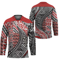 Aotearoa Maori Tribal Tattoo Hockey Jersey Kowhaiwhai Taniko Patchwork Motifs LT9 - Polynesian Pride