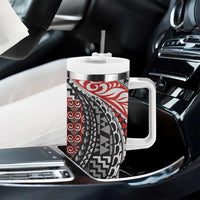 Aotearoa Maori Tribal Tattoo Tumbler With Handle Kowhaiwhai Taniko Patchwork Motifs LT9 - Polynesian Pride