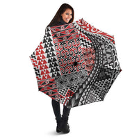 Aotearoa Maori Tribal Tattoo Umbrella Kowhaiwhai Taniko Patchwork Motifs - Polynesian Pride